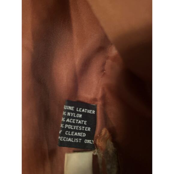 GUC Gianti Collection Men's Brown Leather Belted Jacket Zipper Pockets Size L - Picture 5 of 10